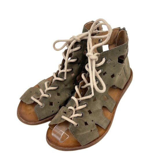 Miz Mooz Lace up Ankle Flat Sandals - Picture 2 of 5